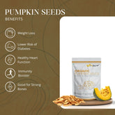 Raw, Unroasted Pumpkin Seeds with protein, fiber, minerals for promote heart health, manage hair, & improving mood - 225 Grams